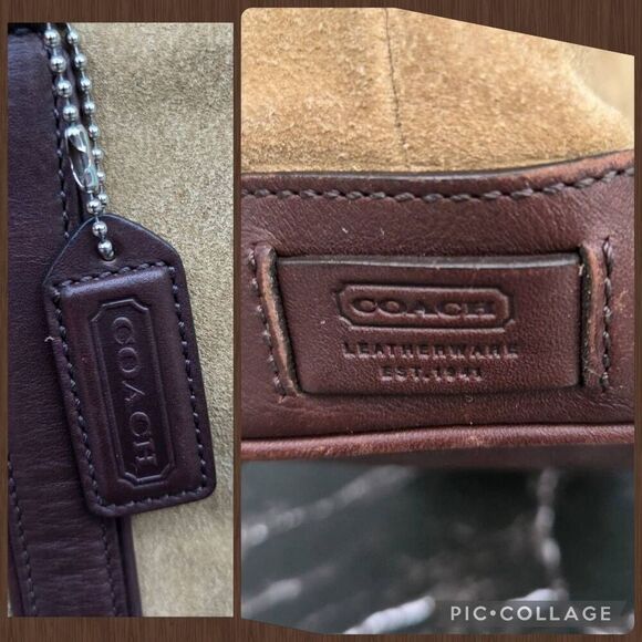 Coach Y2K Hampton Camel Suede & Leather Double Handle Satchel Handbag #7536 - Picture 7 of 11